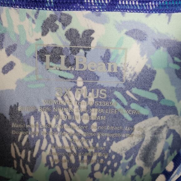 LL Bean SunSmart UPF 50+ Sun Shirt Womens Plus 3X Blue Long Sleeve Swim Beach - Picture 6 of 10